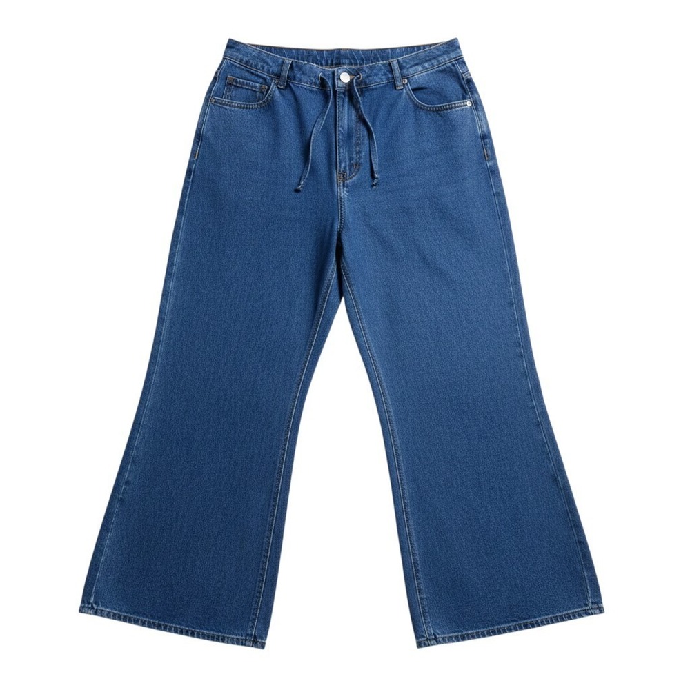 NWT Buffalo Jeans Women's Size 20 Wide Leg Belted Dark Wash Denim High Rise